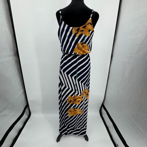NAIF Maxi Dress Women Floral‎ Striped Spaghetti Strap Anthropologie Boho Flowy - Picture 7 of 7